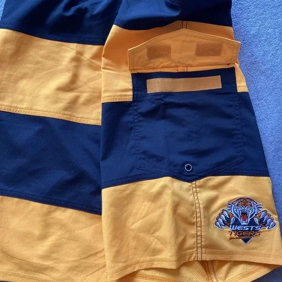 Quiksilver Mens NRL Wests Tigers Boardshorts Embroidered W30” Pre Owned EC - Picture 8 of 8